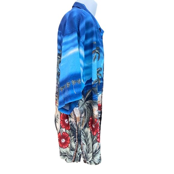 Big Dogs Hawaiian Shirt 3X  Beach Car & Palm Tree Print Rayon Fabric - Picture 10 of 11